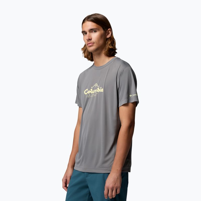 Maglietta da uomo Columbia Zero Rules Light Graphic Crew city grey/scripted peaks 4