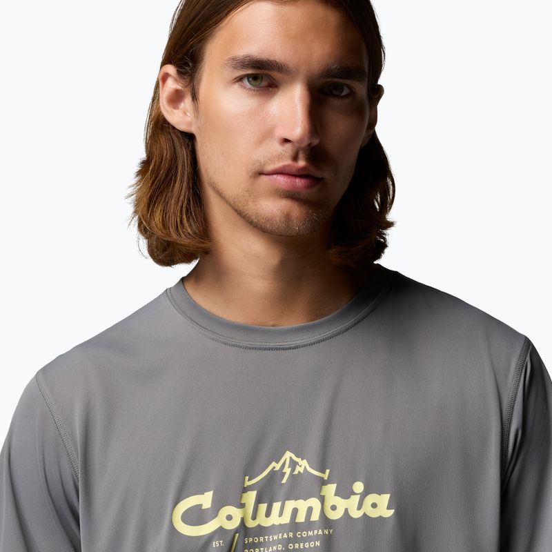 Maglietta da uomo Columbia Zero Rules Light Graphic Crew city grey/scripted peaks 5