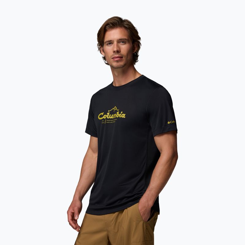Maglietta da uomo Columbia Zero Rules Light Graphic Crew black/scripted peaks 4
