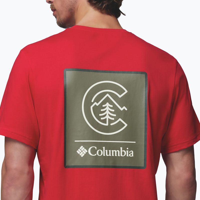 Maglietta da uomo Columbia CSC Basic Logo Back Tee mountain red/linework c badge 6