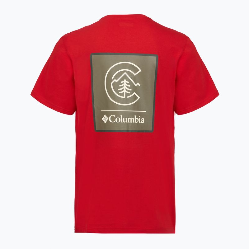 Maglietta da uomo Columbia CSC Basic Logo Back Tee mountain red/linework c badge 2