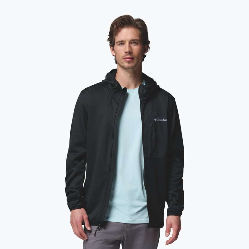 Felpa da trekking da uomo Columbia Tall Heights Hdd Grid Fleece Full Zip black 5