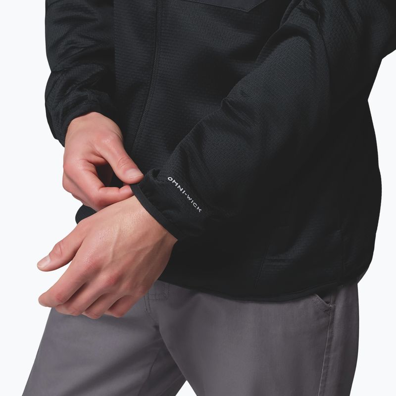 Felpa da trekking da uomo Columbia Tall Heights Hdd Grid Fleece Full Zip black 7
