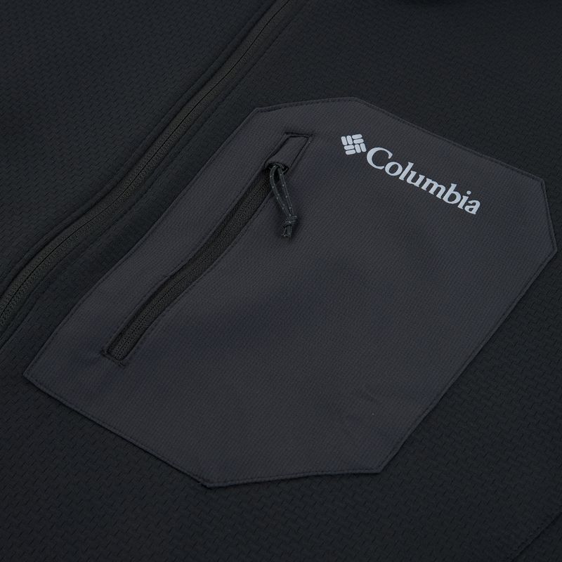 Felpa da trekking da uomo Columbia Tall Heights Hdd Grid Fleece Full Zip black 3