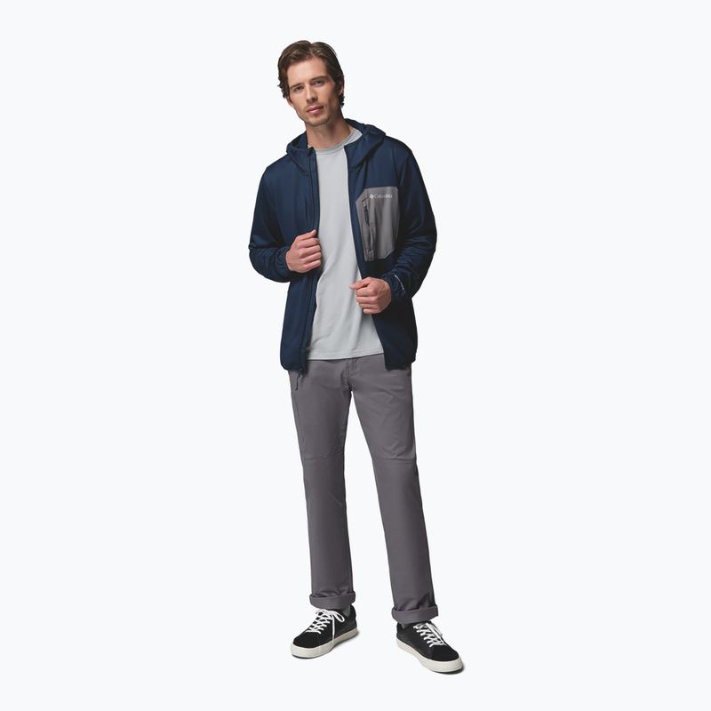Felpa da trekking da uomo Columbia Tall Heights Hdd Grid Fleece Full Zip collegiate navy/city grey 2