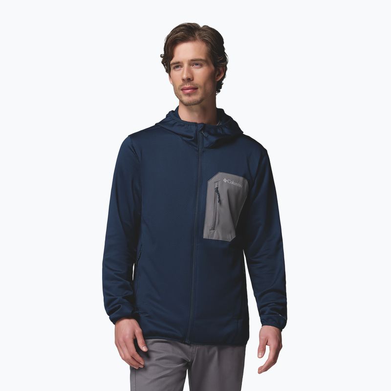 Felpa da trekking da uomo Columbia Tall Heights Hdd Grid Fleece Full Zip collegiate navy/city grey 5