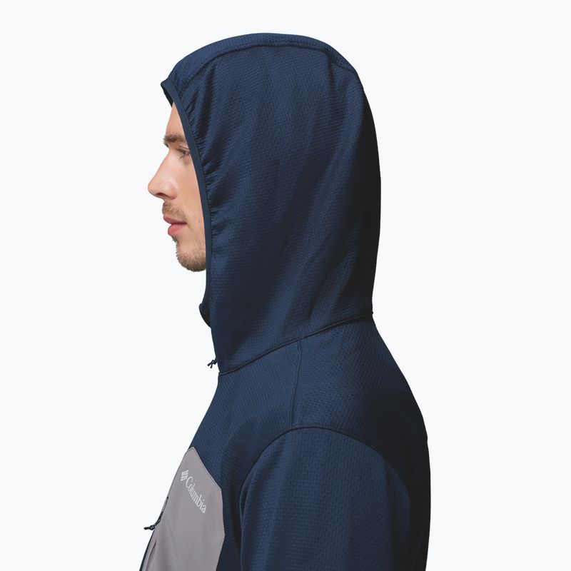 Felpa da trekking da uomo Columbia Tall Heights Hdd Grid Fleece Full Zip collegiate navy/city grey 6