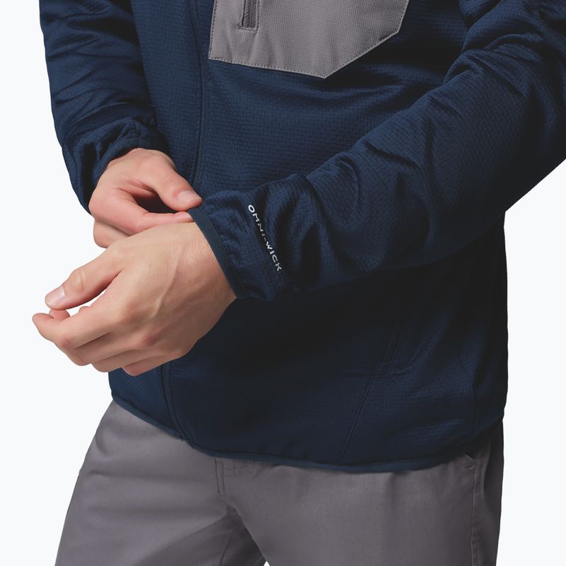Felpa da trekking da uomo Columbia Tall Heights Hdd Grid Fleece Full Zip collegiate navy/city grey 7