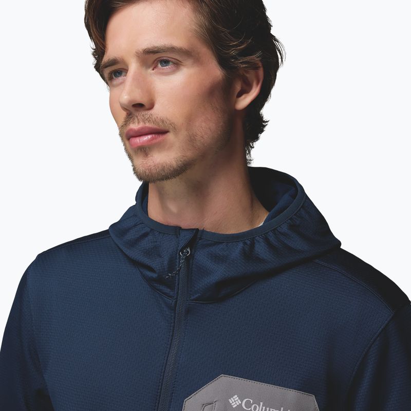 Felpa da trekking da uomo Columbia Tall Heights Hdd Grid Fleece Full Zip collegiate navy/city grey 8