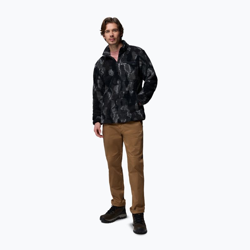 Felpa da uomo Columbia Rugged Ridge High Pile Half Zip black treebark 2