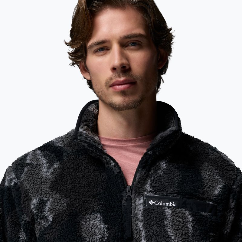 Felpa da uomo Columbia Rugged Ridge High Pile Half Zip black treebark 5