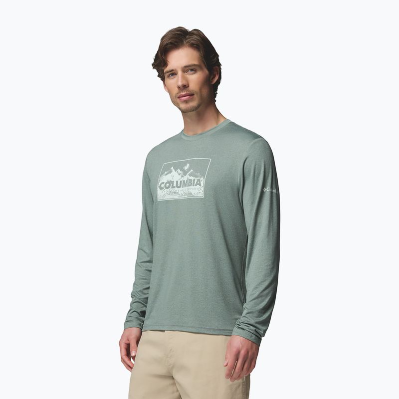 Longsleeve da uomo Columbia Parsons Point LS Graphic Tee sedona sage heather framed peakscape 4