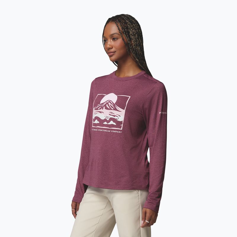 Longsleeve da donna Columbia Parsons Point LS Graphic Tee antique mauve heather/all terrain 4