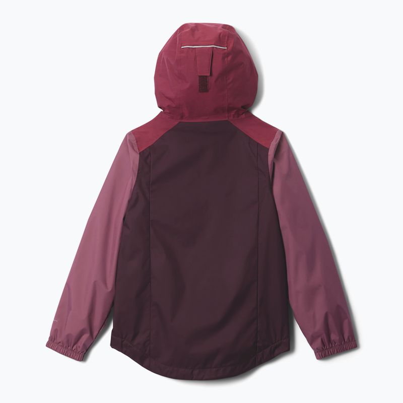 Giacca impermeabile per bambini Columbia Rainy Trails III Fleece Lined moonvista/rich wine/antique mauve 2