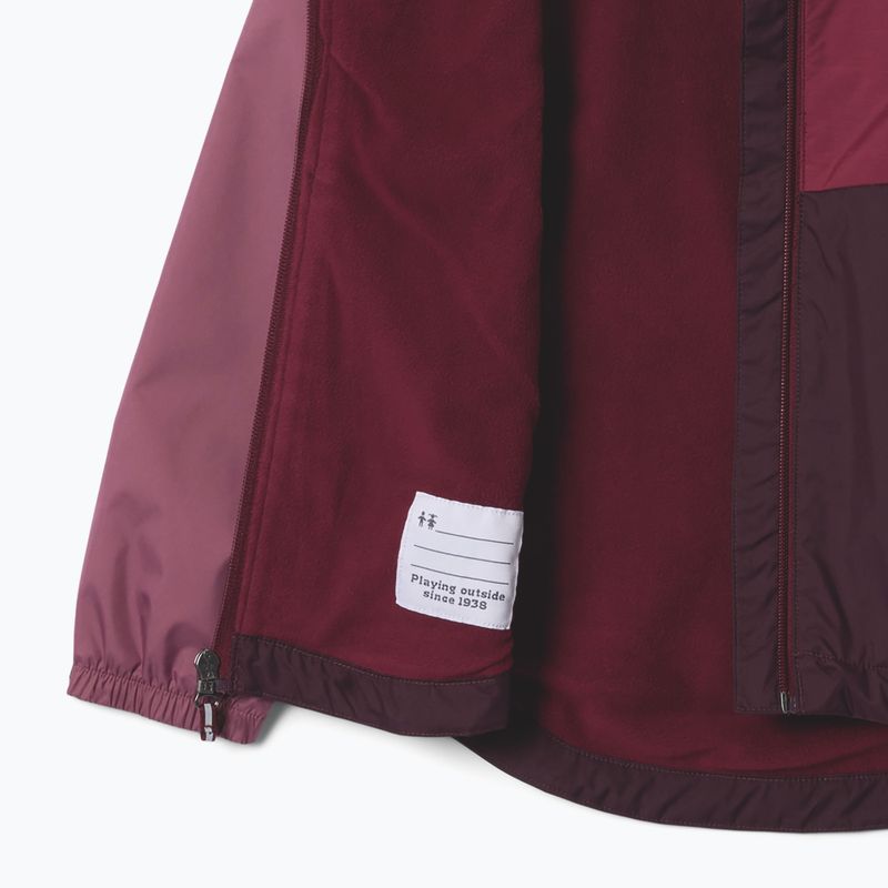 Giacca impermeabile per bambini Columbia Rainy Trails III Fleece Lined moonvista/rich wine/antique mauve 3