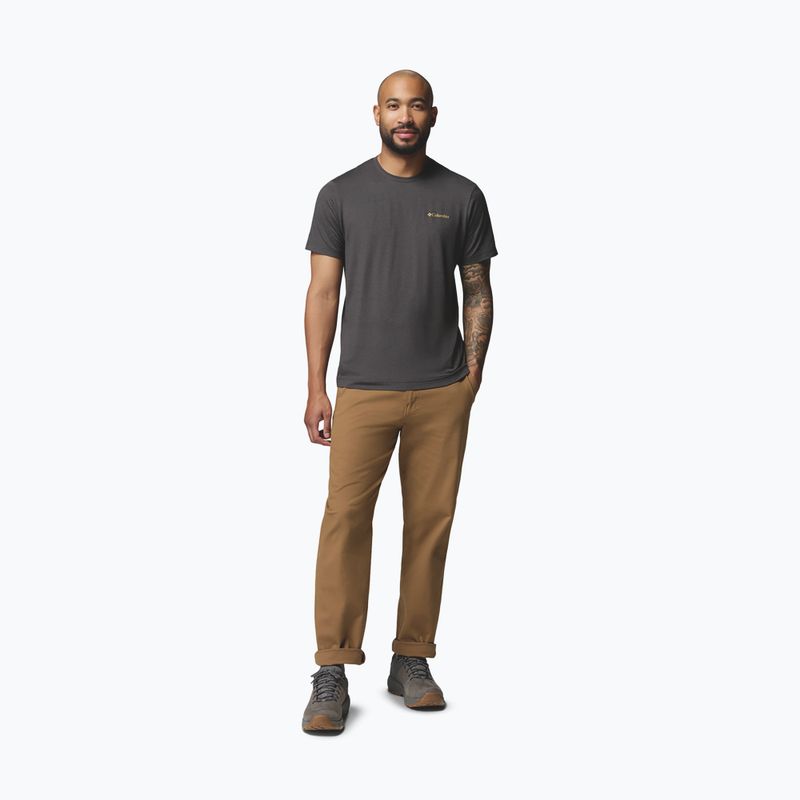 T-shirt da uomo Columbia Parsons Point SS Back Graphic Tee black heather blocky banner button 2