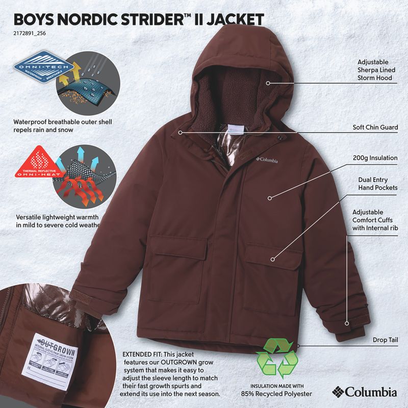 Giacca imbottita per bambini Columbia Nordic Strider III tobacco 4