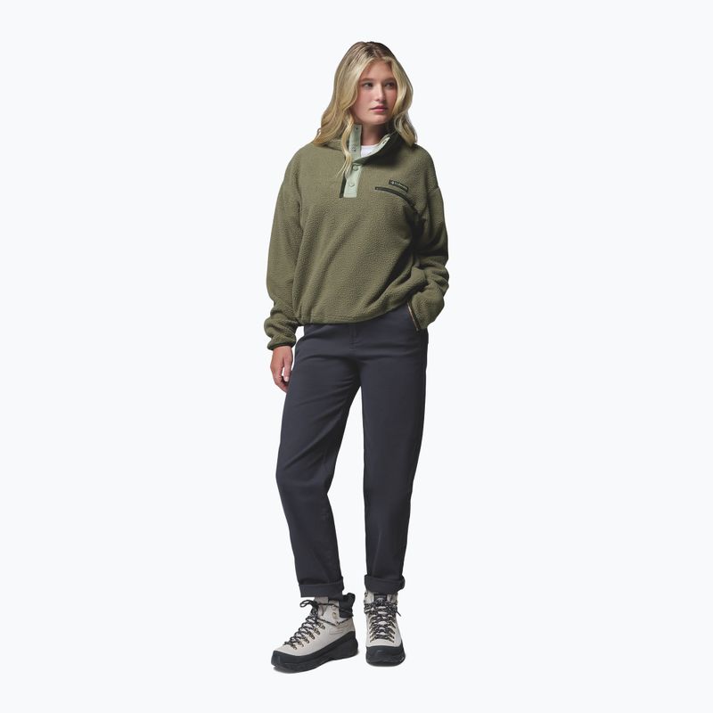 Pile donna Columbia Helvetia II Cropped Half Snap Fleece stone green/safari 2