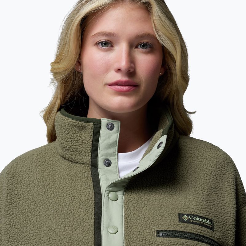 Pile donna Columbia Helvetia II Cropped Half Snap Fleece stone green/safari 5