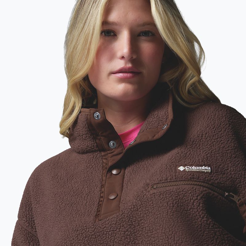 Pile donna Columbia Helvetia II Cropped Half Snap Fleece tobacco 5