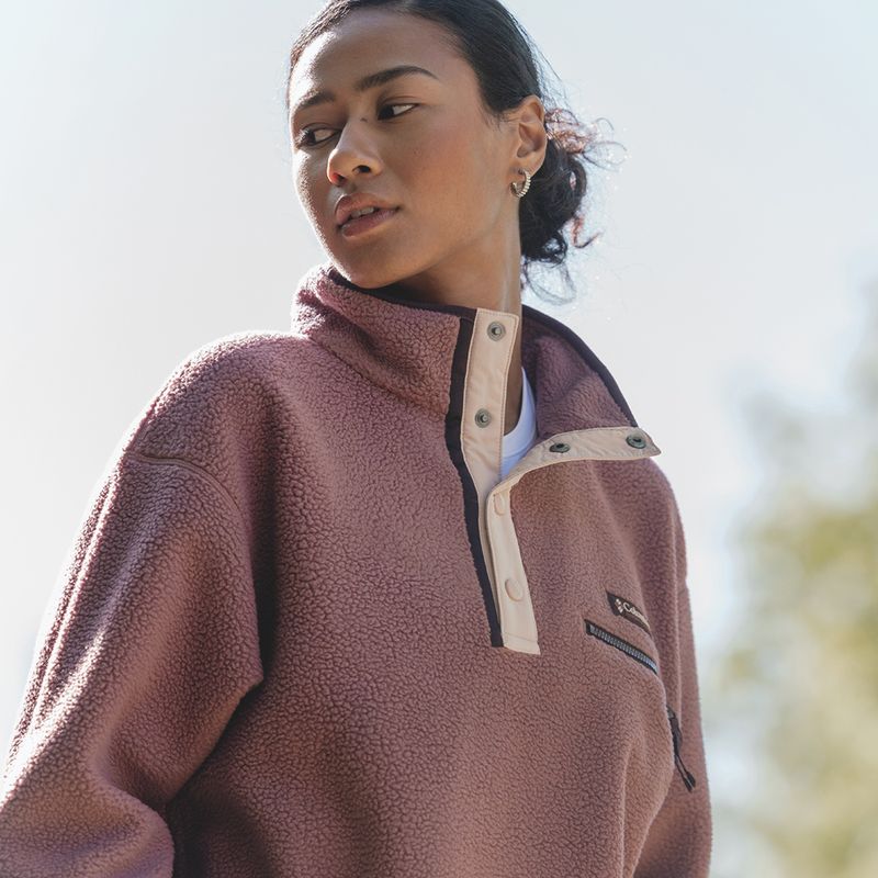 Pile donna Columbia Helvetia II Cropped Half Snap Fleece antique mauve/mineral pink 9