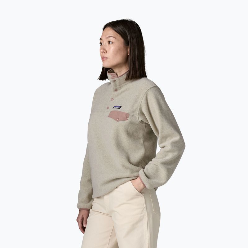 Pile donna Patagonia Lightweight Synchilla Snap-T Pullover oatmeal heather w/moonrise taupe 3
