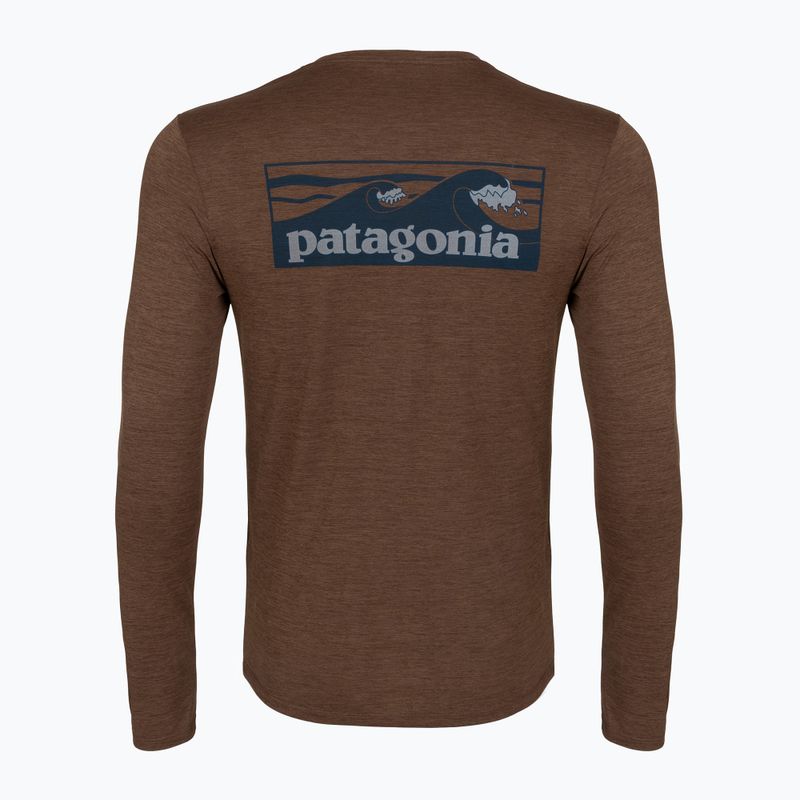 Longsleeve da uomo Patagonia Cap Cool Daily Boardshort Logo LS berm brown - light berm brown x-dye 2