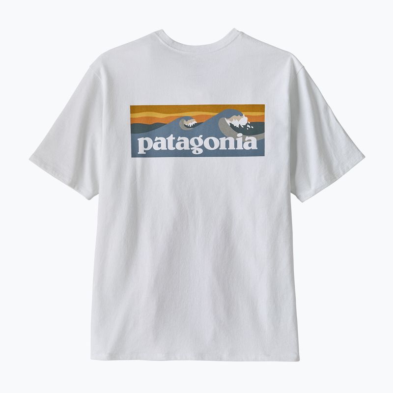 T-shirt da uomo Patagonia Boardshort Logo Pocket Responsibili fiber white 2