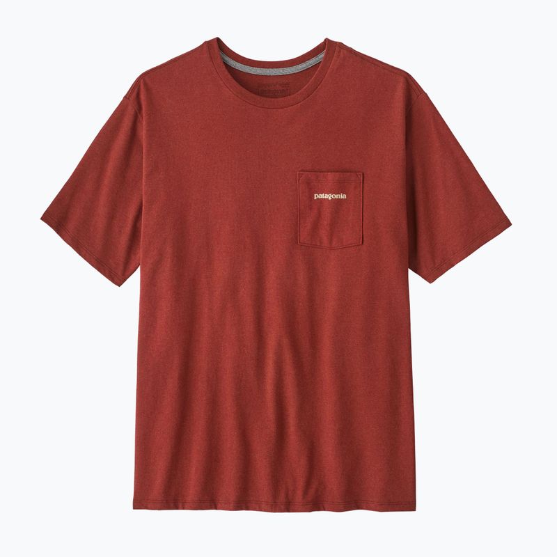 T-shirt da uomo Patagonia Boardshort Logo Pocket Responsibili rusty red