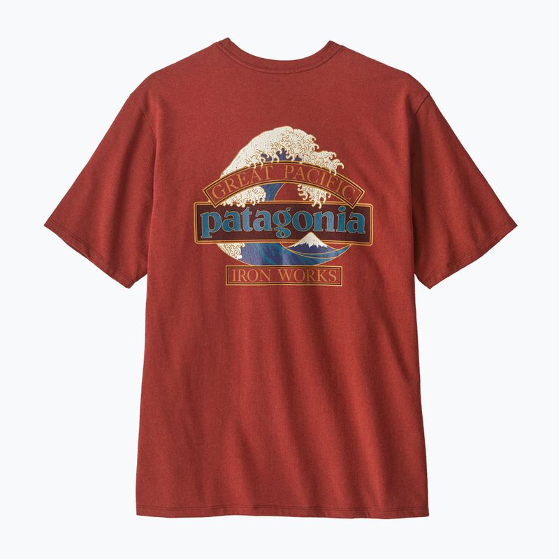 T-shirt da uomo Patagonia Great Waves Responsibili-Tee rusty red 2