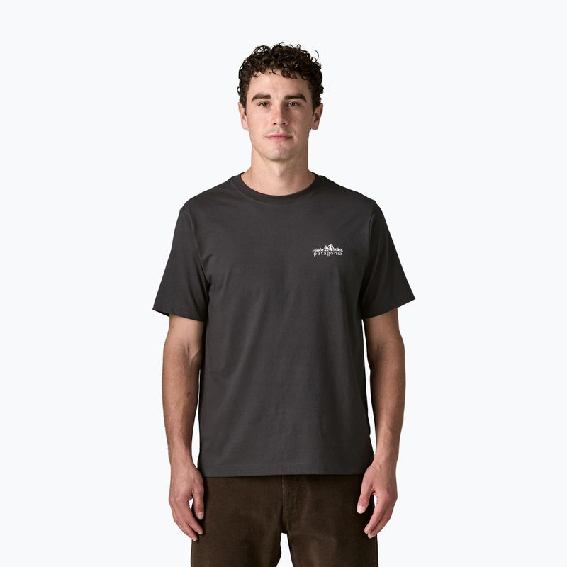 T-shirt da uomo Patagonia Fitz Roy Foothills ink black