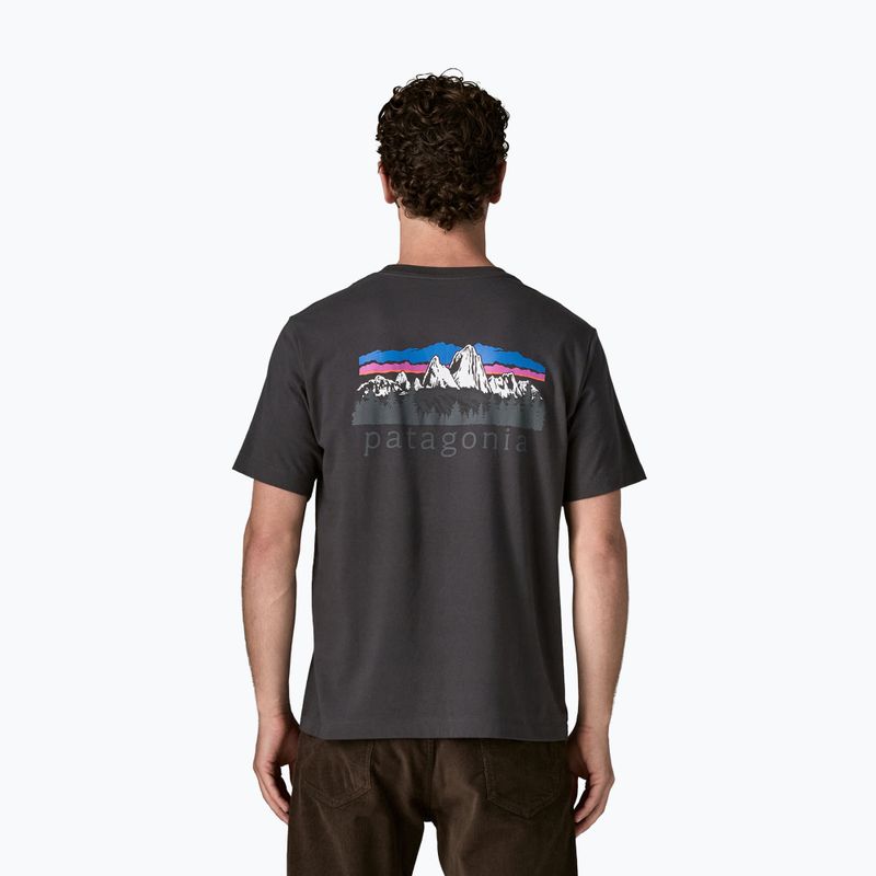 T-shirt da uomo Patagonia Fitz Roy Foothills ink black 2
