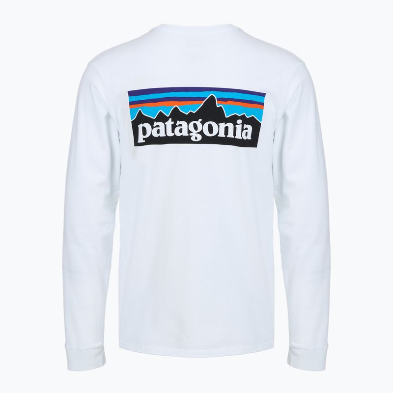 Longsleeve da uomo Patagonia P-6 Logo Responsibili fiber white 2