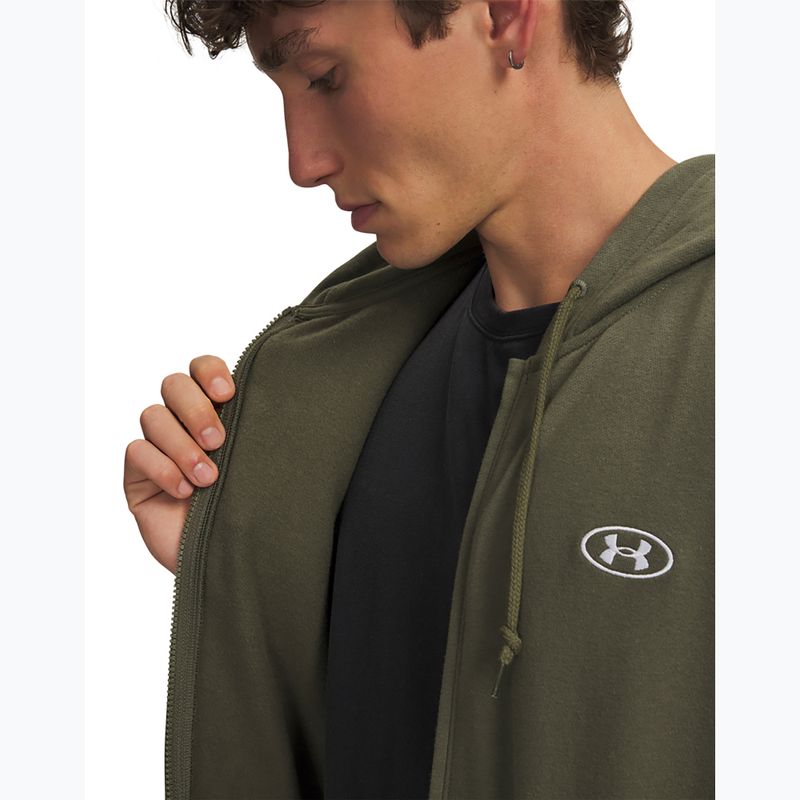 Felpa da uomo Under Armour Rival Fleece Full Zip marine od green/white 3