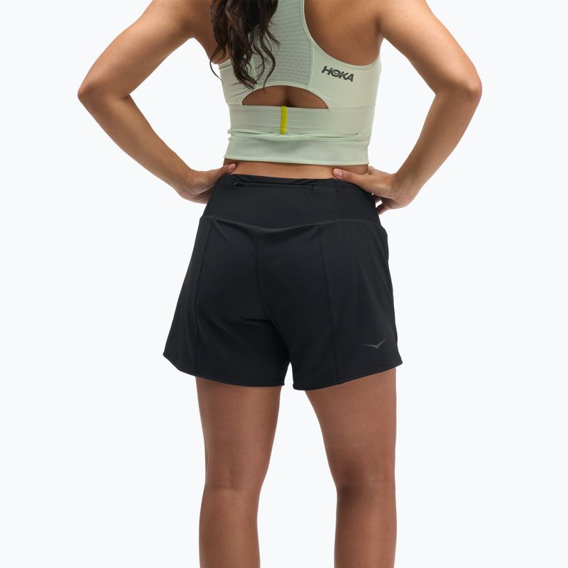 Pantaloncini da corsa da donna HOKA Glide Short 5" 2in1 black 3