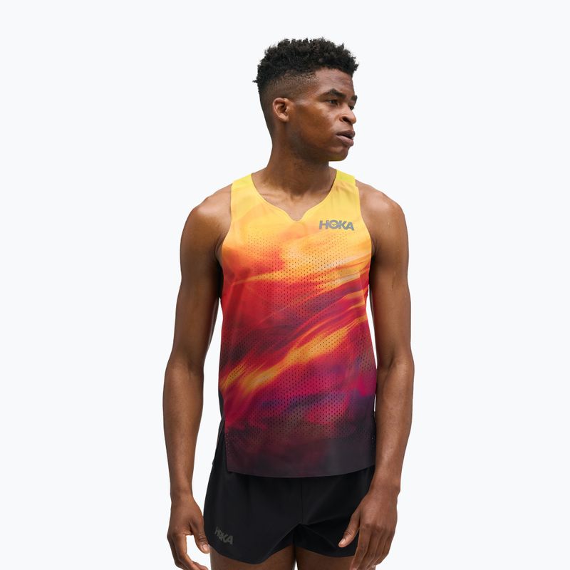 Maglia da corsa da uomo HOKA Race Day Singlet TR Print hoka citrus 4