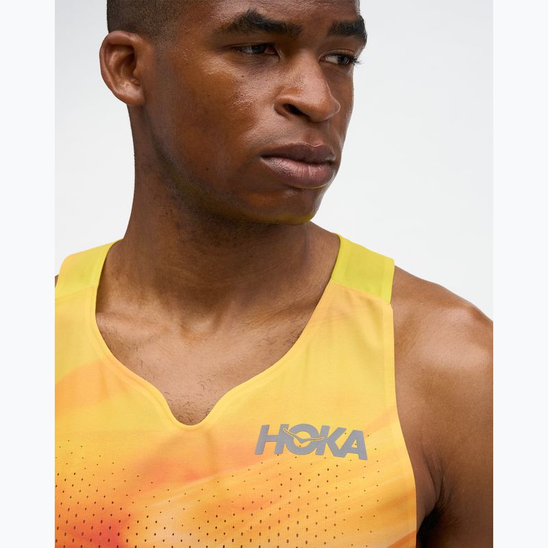 Maglia da corsa da uomo HOKA Race Day Singlet TR Print hoka citrus 5