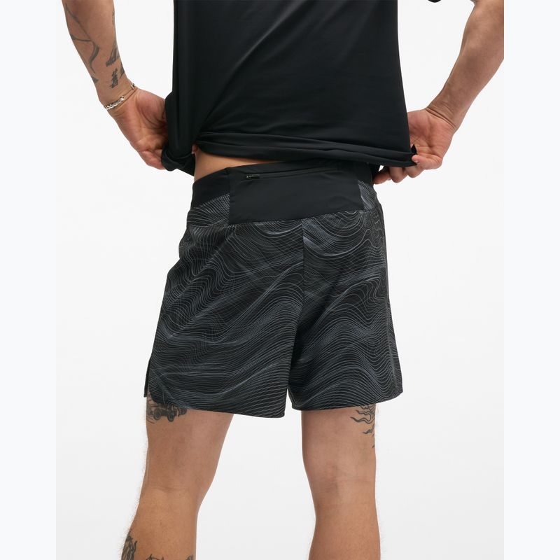 Pantaloncini da corsa da uomo HOKA Glide Short 5" Brief CLF PRT black/white 3
