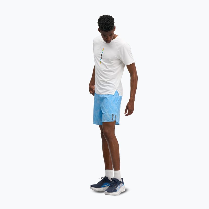 Pantaloncini da corsa da uomo HOKA Glide Short 7" CLF PRT mineral blue 2