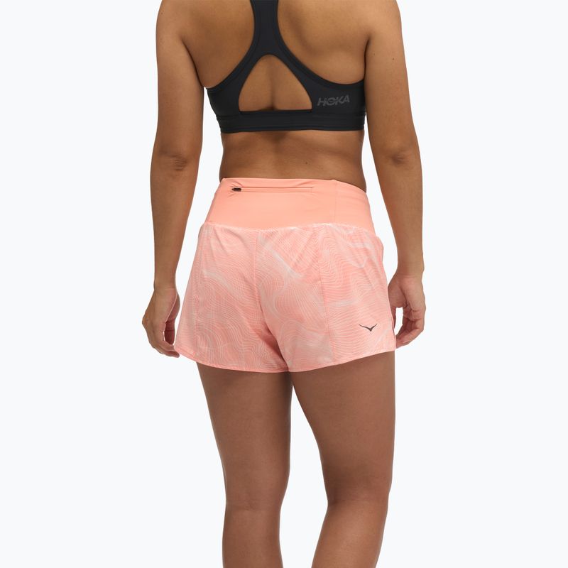 Pantaloncini da corsa da donna HOKA Glide Short 3.5" CLF PRT sunstone print 3