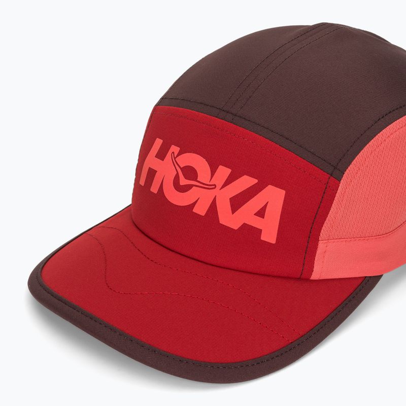 Cappellino con visiera HOKA Run Hat deep mauve/red agate 3