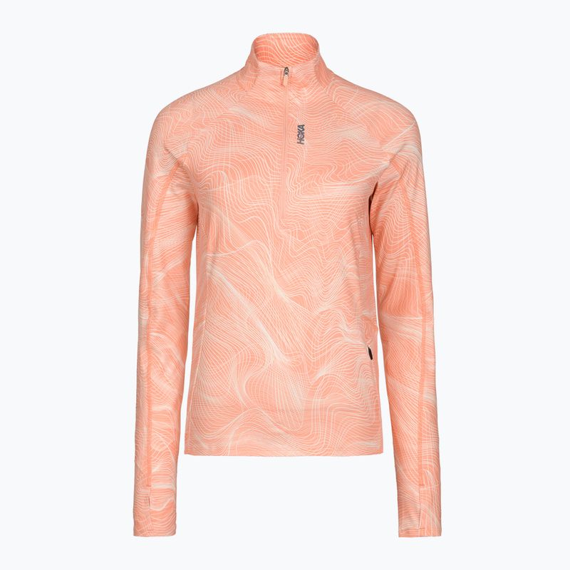 Felpa da corsa donna HOKA Skyform Half Zip CLF PRT sunstone print