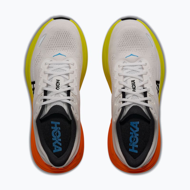 Scarpe da corsa uomo HOKA Bondi 9 white/neon tangerine 5