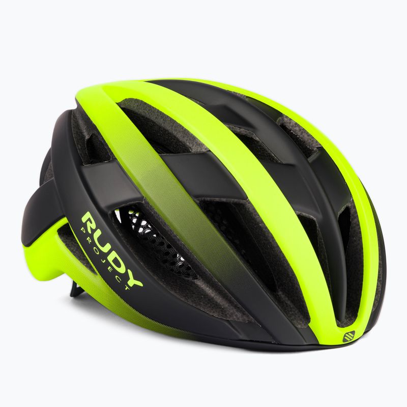 Casco da bici Rudy Project Venger Road giallo fluo/nero opaco