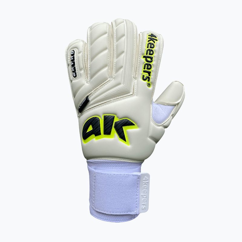 Guanti da portiere per bambini 4keepers Champ Carbo V RF Strap bianco/giallo 4