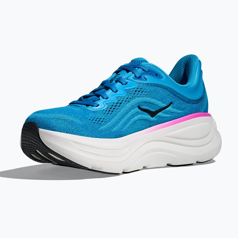 Scarpe da corsa da donna HOKA Bondi 9 blu cielo/fucsia neon 4