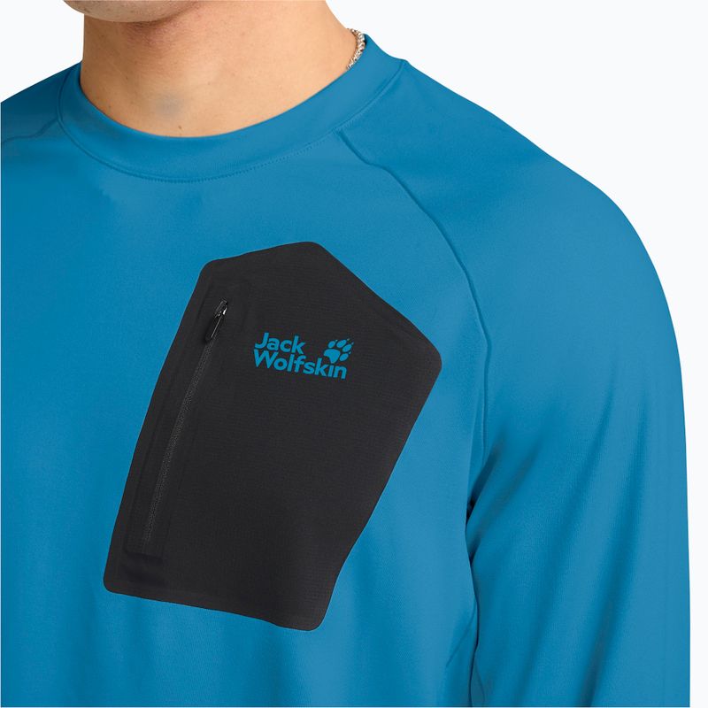 Maglia a maniche lunghe da uomo Jack Wolfskin Prelight Trail Crew aurora blue 4
