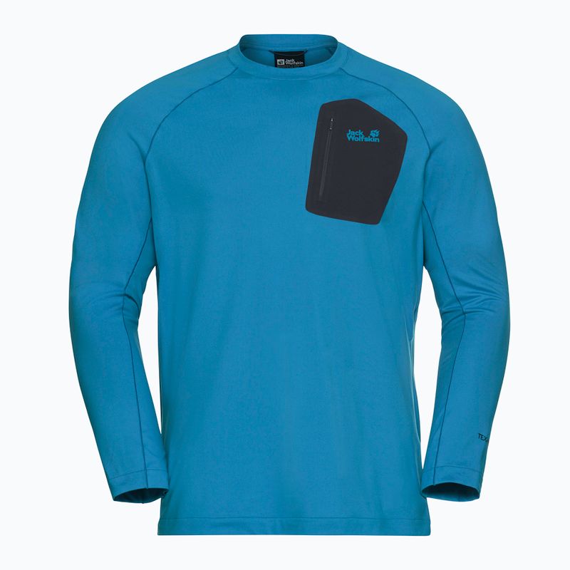 Maglia a maniche lunghe da uomo Jack Wolfskin Prelight Trail Crew aurora blue 5