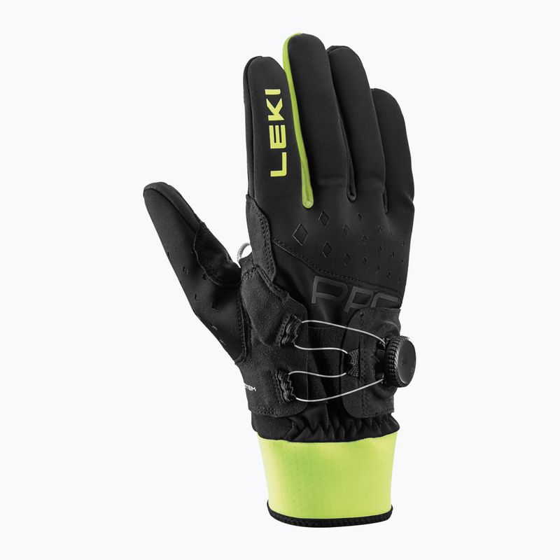 Guanti da sci LEKI PRC Boa Shark black/neon yellow 2