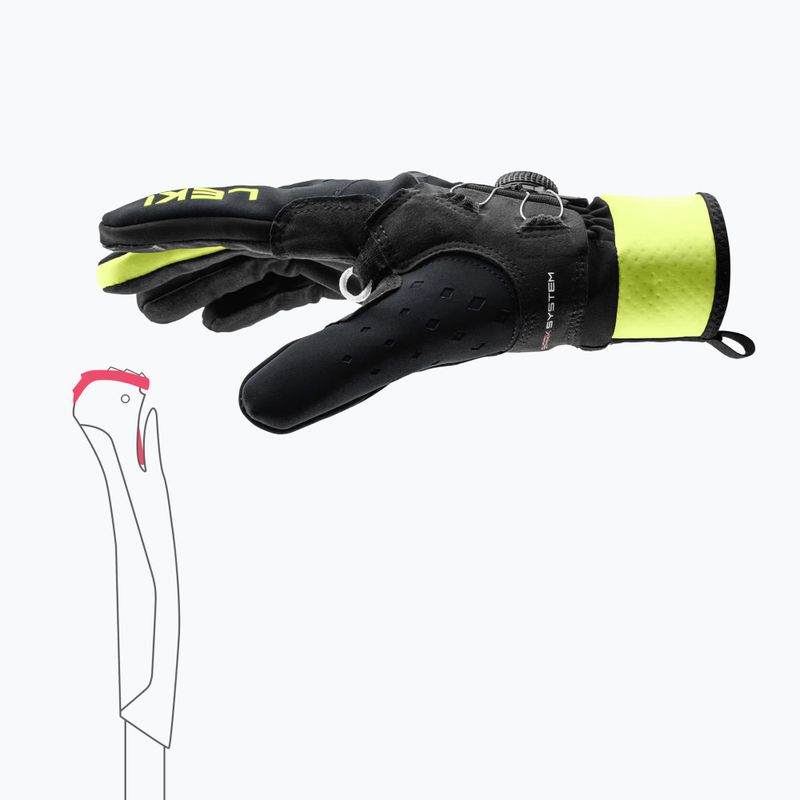 Guanti da sci LEKI PRC Boa Shark black/neon yellow 4
